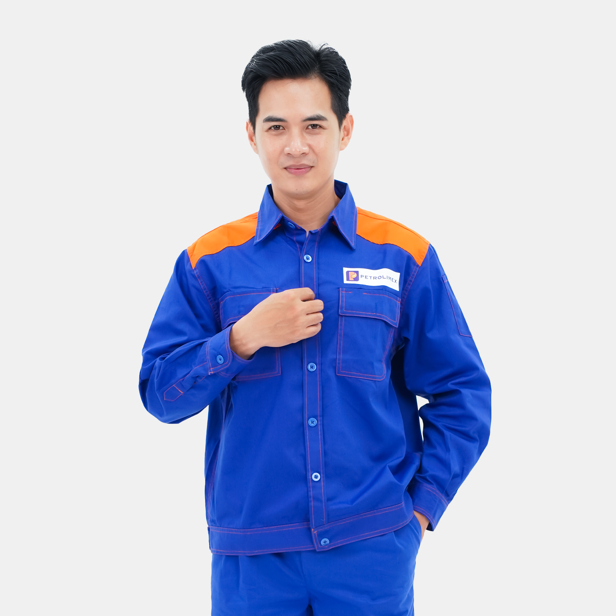 Đồng phục xăng dầu petrolimex cao cấp, quần áo bảo hộ lao động Evinz AV15 thoáng mát thấm hút mồ hôi
