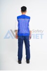 Áo bảo hộ gile phản quang phối lưới cao cấp AV33, Màu xanh dương - Size L