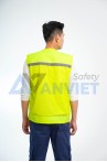 Áo bảo hộ gile phản quang phối lưới cao cấp AV33, Màu xanh dương - Size L