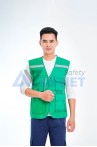 Áo bảo hộ gile phản quang phối lưới cao cấp AV33, Màu xanh dương - Size L