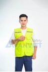 Áo bảo hộ gile phản quang phối lưới cao cấp AV33, Màu xanh dương - Size L