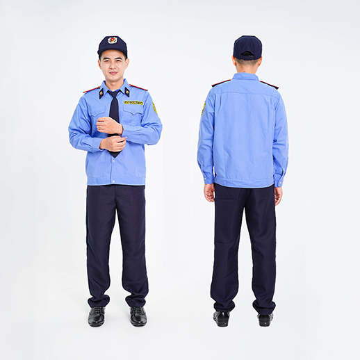 Quần áo bảo vệ dài tay bo đai cao cấp màu xanh BH01