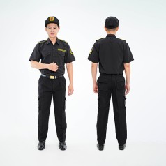 Quần áo bảo vệ ngắn tay màu đen BH10 thấm hút mồ hôi tốt, Size M - Áo vải kate sill + Quần vải kaki