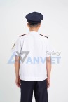 Áo bảo vệ ngắn tay BH06A màu trắng bo lai thoáng khí, Size M - Vải kate liên doanh