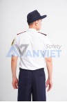 Áo bảo vệ ngắn tay BH08A màu trắng lịch sự, gọn gàng, Size M - Vải kate liên doanh