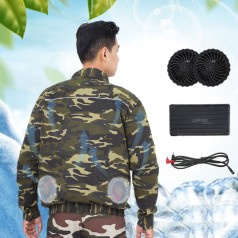 Áo điều hòa hai lớp AV12 màu rằn ri cao cấp, Size M - Áo + Bộ phụ kiện