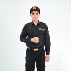 Áo bảo vệ dài tay BH09A màu đen chuyên nghiệp, thời trang, Size M - Vải kate liên doanh