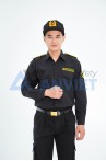 Áo bảo vệ dài tay BH09A màu đen chuyên nghiệp, thời trang, Size M - Vải kate liên doanh