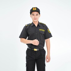 Áo bảo vệ ngắn tay BH10A màu đen form suông dày dặn, chắc chắc, Size M - Vải kate liên doanh