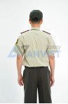 Áo bảo vệ ngắn tay BH12A màu xanh vỏ đậu thoáng mát cao cấp, Size M - Vải kate liên doanh