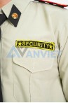 Logo bảo vệ BH34 chữ Security thêu nổi trước ngực 