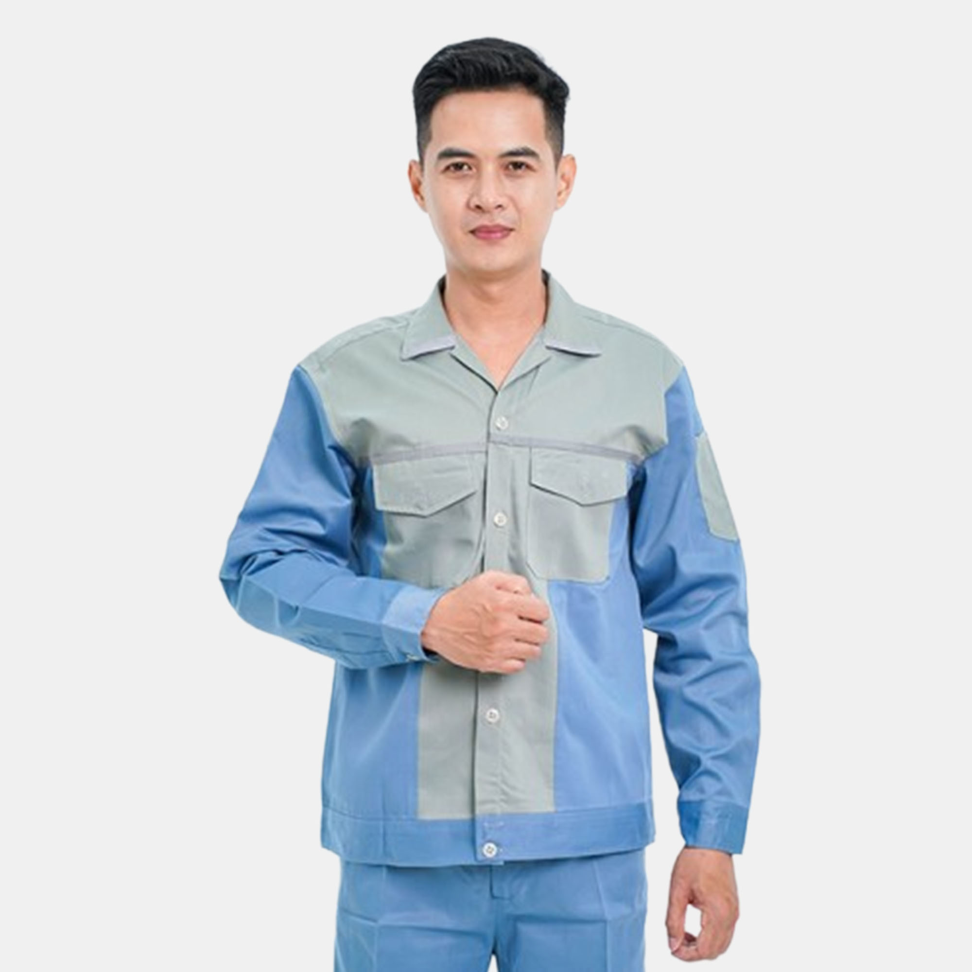 Đồng phục kỹ sư màu xanh ghi thời trang cao cấp Evinz AV28