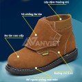 Giày thợ hàn Zboot Z106 cao cổ da bò chống cháy mũi thép, Size 42