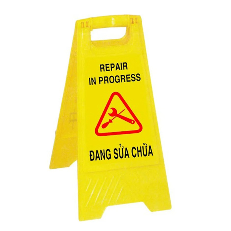 Biển cảnh báo chữ A màu vàng V21