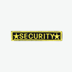 Logo bảo vệ BH34 chữ Security thêu nổi trước ngực , Logo thêu nổi