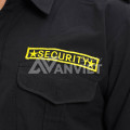 Logo bảo vệ BH34 chữ Security thêu nổi trước ngực , Logo thêu nổi