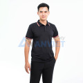 Áo polo đồng phục màu đen P02, Size S - Vải cá sấu mè