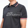 Áo polo đồng phục màu đen P02, Size S - Vải cá sấu mè