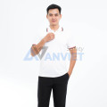 Áo polo đồng phục màu trắng P03, Size S - Vải cá sấu mè