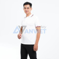 Áo polo đồng phục màu trắng P03, Size S - Vải cá sấu mè