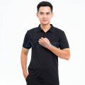 Áo polo đồng phục màu đen vải thoáng mát P06, Size S - Vải cá sấu mè