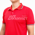 Áo polo đồng phục màu đỏ P05, Size S - Vải cá sấu mè