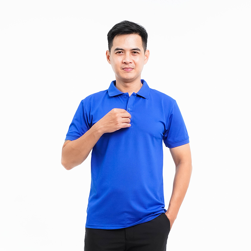 Áo phông đồng phục màu xanh coban P15