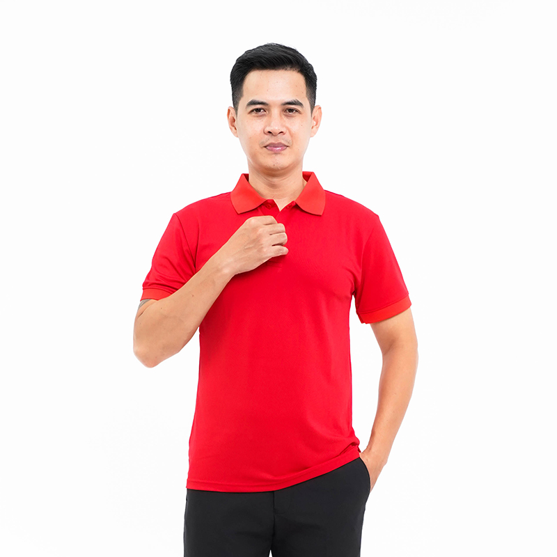 Áo phông đồng phục màu đỏ P12