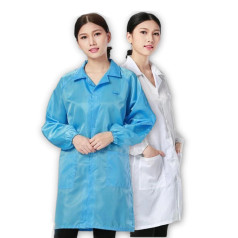 Áo choàng phòng sạch chống bụi, chống tĩnh điện cho công nhân thực phẩm S103, Màu xanh - Size M