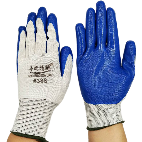 Găng tay len bảo hộ 388 phủ sơn xanh T133