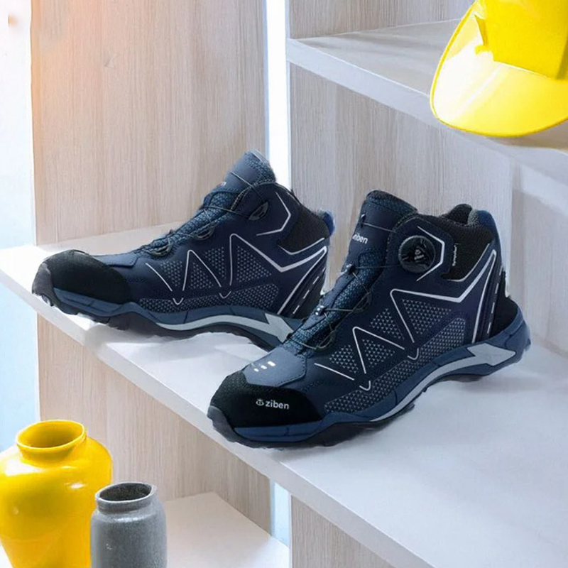 Giày bảo hộ Ziben 171S đế thép mũi thép an toàn, khóa vặn tiện lợi