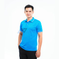 Áo polo đồng phục màu xanh dương P04, Size M - Vải cá sấu mè