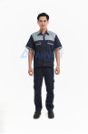  Quần áo bảo hộ lao động Evinz AV25 thời trang cho kỹ sư, kỹ thuật ngắn tay, Size L - Vải kaki liên doanh