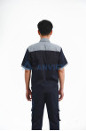  Quần áo bảo hộ lao động Evinz AV25 thời trang cho kỹ sư, kỹ thuật ngắn tay, Size L - Vải kaki liên doanh