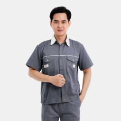 Quần áo bảo hộ lao động Evinz AV26 cho kỹ sư kỹ thuật ngắn tay thoáng mát, Size L - Vải kaki liên doanh