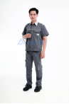 Quần áo bảo hộ lao động Evinz AV26 cho kỹ sư kỹ thuật ngắn tay thoáng mát, Size L - Vải kaki liên doanh