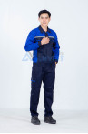 Quần áo bảo hộ lao động Evinz AV61 tay dài, chống bám bẩn cho kỹ sư, kỹ thuật, Size M - Vải kaki liên doanh