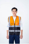 Áo gile phản quang chất liệu cao cấp, thoáng khí, phối màu nổi bật AV64, Màu xanh nõn chuối phối đen