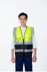 Áo gile phản quang chất liệu cao cấp, thoáng khí, phối màu nổi bật AV64, Màu xanh nõn chuối phối đen