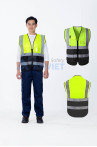 Áo gile phản quang chất liệu cao cấp, thoáng khí, phối màu nổi bật AV64, Màu xanh nõn chuối phối đen