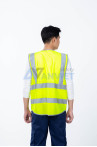 Áo gile phản quang thiết kế túi hộp đính cúc siêu bền, vải nhẹ thoáng khí AV65, Màu xanh nõn chuối