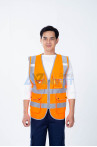 Áo gile phản quang thiết kế túi hộp đính cúc siêu bền, vải nhẹ thoáng khí AV65, Màu xanh nõn chuối