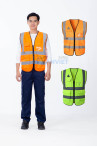 Áo gile phản quang chống tĩnh điện vải lưới polyester thoáng khí, siêu bền chống rách AV66, Màu xanh nõn chuối