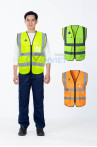 Áo gile phản quang chống tĩnh điện vải lưới polyester thoáng khí, siêu bền chống rách AV66, Màu xanh nõn chuối
