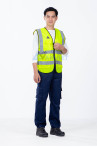 Áo gile phản quang chống tĩnh điện vải lưới polyester thoáng khí, siêu bền chống rách AV66, Màu xanh nõn chuối