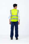 Áo gile phản quang chống tĩnh điện vải lưới polyester thoáng khí, siêu bền chống rách AV66, Màu xanh nõn chuối