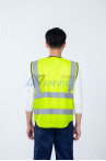 Áo gile phản quang chống tĩnh điện vải lưới polyester thoáng khí, siêu bền chống rách AV66, Màu xanh nõn chuối