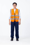Áo gile phản quang chống tĩnh điện vải lưới polyester thoáng khí, siêu bền chống rách AV66, Màu xanh nõn chuối
