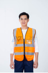Áo gile phản quang chống tĩnh điện vải lưới polyester thoáng khí, siêu bền chống rách AV66, Màu xanh nõn chuối