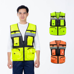 Áo gile phản quang bảo hộ siêu bền, thiết kế túi hộp tiện dụng AV67, Màu xanh nõn chuối
